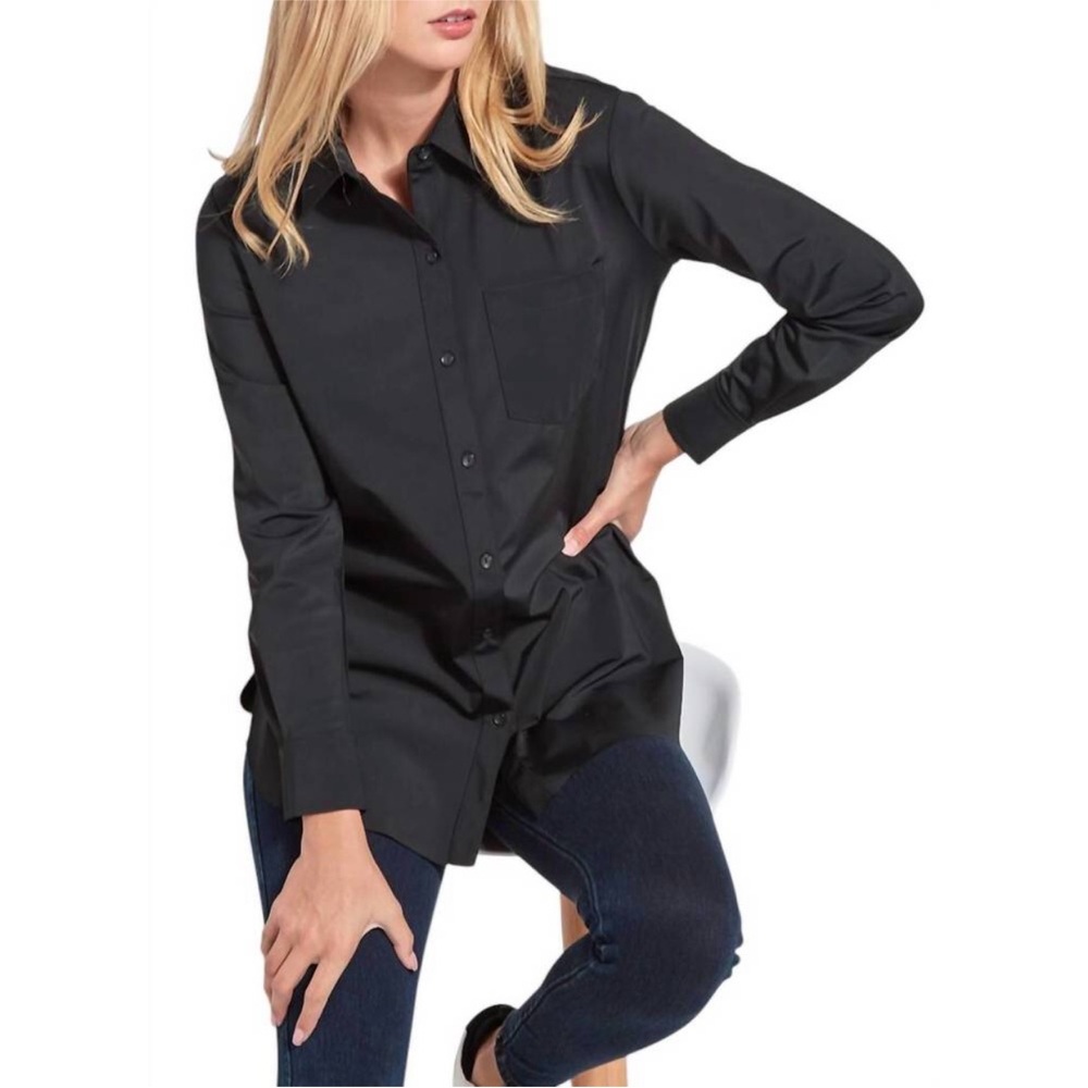 Lysse Women's Tunic Top Shirt Dress Medium Nylon Button Up Minimalist Schiffer - Picture 4 of 14
